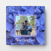 Elegante blauwe maagdenpalm bloemen Beste tante oo Fotoplaat (Voorkant)