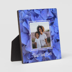 Elegante blauwe maagdenpalm bloemige Beste tante o Fotoplaat