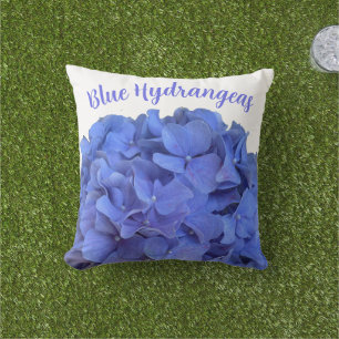 Elegante blauwe maagdenpalm elegante bloemige hort buitenkussen