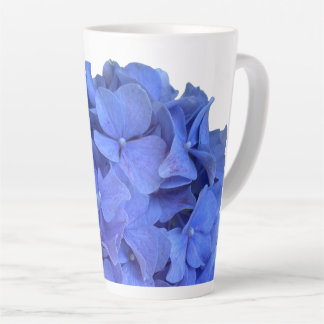 Elegante Blauwe maagdenpalm florale hortensia's Latte Mok