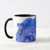 Elegante Blauwe maagdenpalm florale hortensia's Mok (Links)