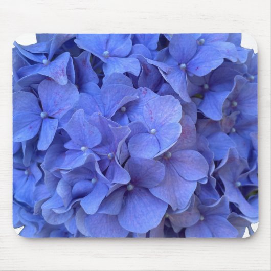 Elegante Blauwe maagdenpalm florale hortensia's Muismat (Voorkant)