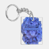 Elegante Blauwe maagdenpalm florale hortensia's Sleutelhanger (Voorkant Links)
