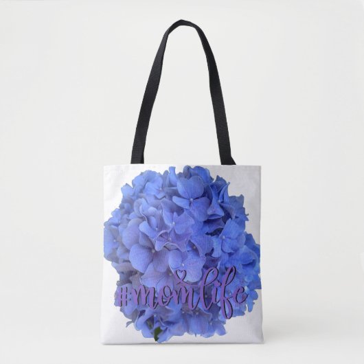 Elegante Blauwe maagdenpalm florale hortensia's Tote Bag (Voorkant)