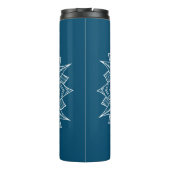 Elegante Blauwe Mandala Bloemig Thermosbeker (Achterkant)