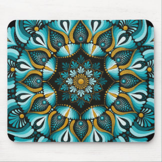 Elegante blauwe mandala | Heilige Geometrie Boho | Muismat
