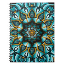 Elegante blauwe mandala | Heilige Geometrie Boho |
