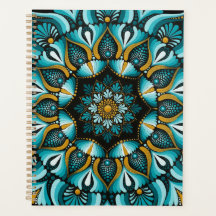 Elegante blauwe mandala | Heilige Geometrie Boho |