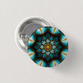 Elegante blauwe mandala | Heilige Geometrie Boho | Ronde Button 3,2 Cm (Voorkant /achterkant)