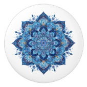 Elegante Blauwe Mandala Keramische Knop (Voorkant)