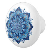 Elegante Blauwe Mandala Keramische Knop (Rechts)