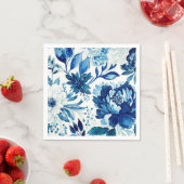 Elegante blauwe marine bloementuin. Botanische blo Servet (Insitu)