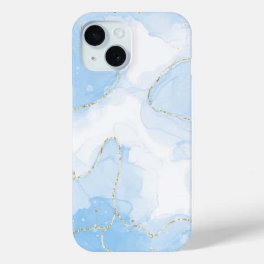Elegante Blauwe Marmer Case-Mate iPhone Case (Achterkant)