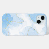Elegante Blauwe Marmer Case-Mate iPhone Case (Achterkant (horizontaal))