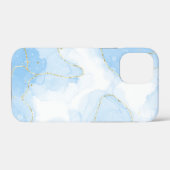 Elegante Blauwe Marmer Case-Mate iPhone Case (Achterkant (horizontaal))
