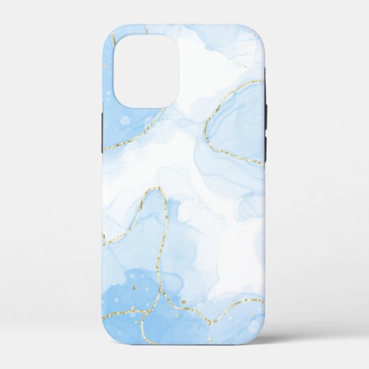 Elegante Blauwe Marmer Case-Mate iPhone Case (Achterkant)