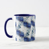Elegante Blauwe Marmer Mok (Links)