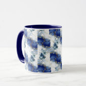 Elegante Blauwe Marmer Mok (Voorkant links)