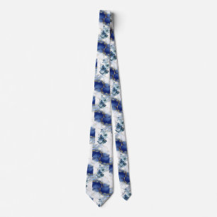 Elegante Blauwe Marmer Stropdas