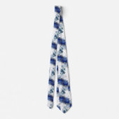 Elegante Blauwe Marmer Stropdas (Achterkant)