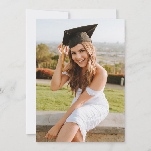 Elegante blauwe medische student afstudeerfeest kaart (Achterkant)