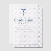 Elegante blauwe medische student afstudeerfeest vellum uitnodigingen (Offset (Uitnodiging))