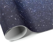 Elegante Blauwe Melkwegstelsel Textuur Cadeaupapier (Rol Hoek)
