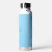 Elegante Blauwe met Naam en Initiaal Waterfles (Links)