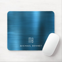 Elegante Blauwe Metallic Monogram Naam