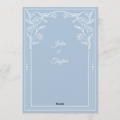 Elegante Blauwe Minimaal Uitnodiging (Achterkant)