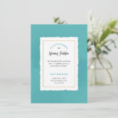 Elegante Blauwe Minimalistische Luxe Uitnodiging (Staand voorkant)