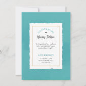 Elegante Blauwe Minimalistische Luxe Uitnodiging (Voorkant)