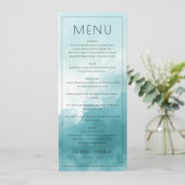 Elegante Blauwe Minimalistische Menu (Staand voorkant)