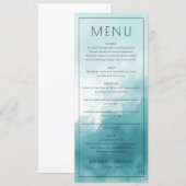 Elegante Blauwe Minimalistische Menu (Voorkant / Achterkant)