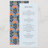 Elegante Blauwe Minimalistische Menu (Voorkant / Achterkant)