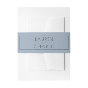 Elegante Blauwe Minimalistische Namen Uitnodigingen Wikkel