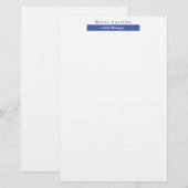 Elegante Blauwe Minimalistische Vormgeving Briefpapier (Voorkant / Achterkant)