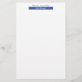 Elegante Blauwe Minimalistische Vormgeving Briefpapier (Voorkant)