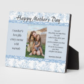 Elegante Blauwe Moederdag Bijbelvers Foto Fotoplaat (Zijkant)