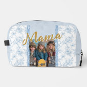 Elegante Blauwe Moederdag Bijbelvers Foto Toilettasje (Voorkant)