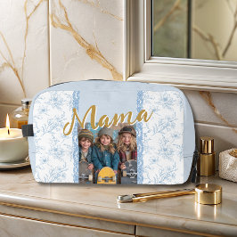 Elegante Blauwe Moederdag Bijbelvers Foto Toilettasje