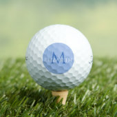 Elegante Blauwe Monogram Moderne Persoonlijke Klas Golfballen (Insitu Shirt)