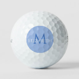 Elegante Blauwe Monogram Moderne Persoonlijke Klas Golfballen