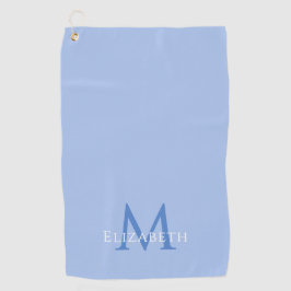 Elegante Blauwe Monogram Naam Initiaal Op Maat Golfhanddoek