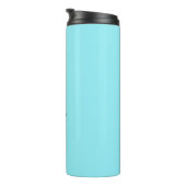 Elegante blauwe monogram thermosbeker (Geroteerd rechts)