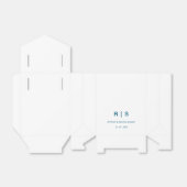 Elegante blauwe monogram trouwgunstdoos bedankdoosjes (Uitgevouwen)