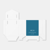Elegante blauwe monogram trouwgunstdoos bedankdoosjes (Uitgevouwen)