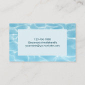 Elegante blauwe monogram zwembadreiniger visitekaartje (Achterkant)