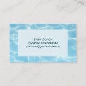Elegante blauwe monogram zwemleraar coach visitekaartje (Achterkant)