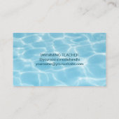 Elegante blauwe monogram zwemleraar coach visitekaartje (Achterkant)